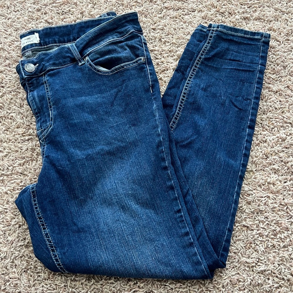 m Jeans by Maurice Classic Mid Rise Skinny‎ Jeans Dark Wash Women Size 16w